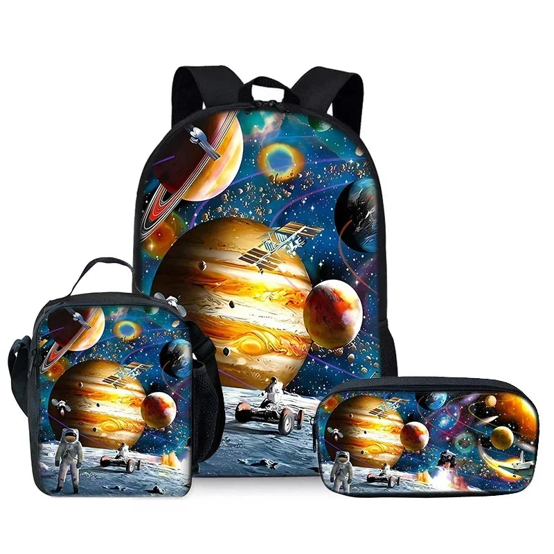 3-Piece Space Planet Backpack Set