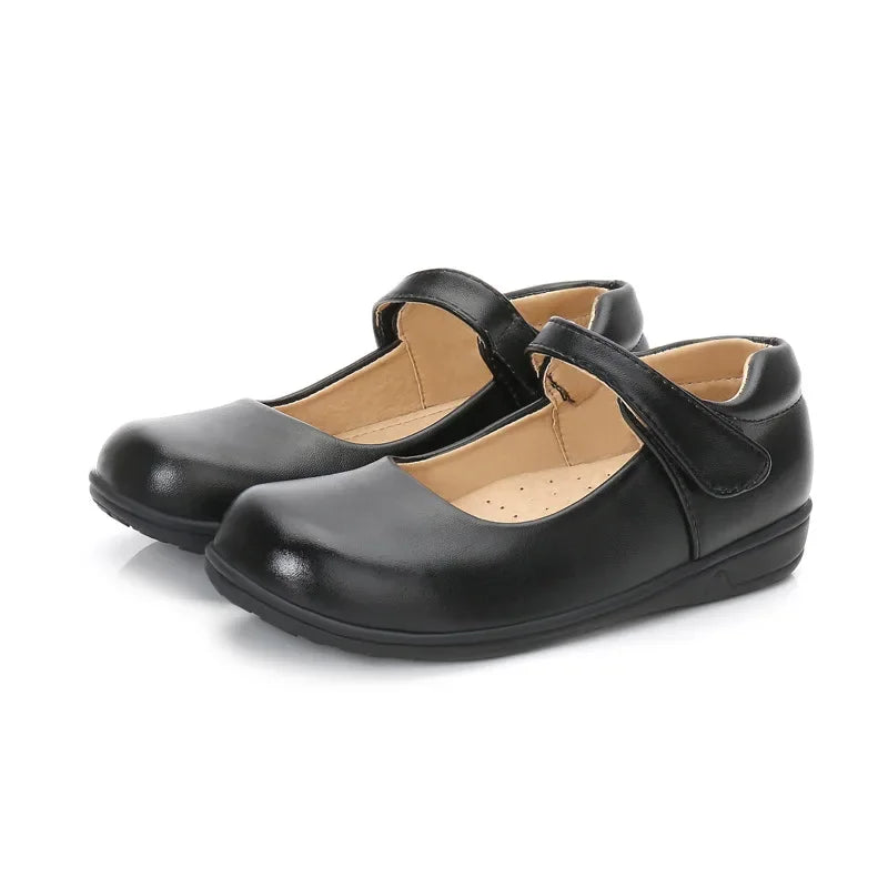 Children's Leather Shoes Spring - Summer | Versatile Black School Girl Shoes