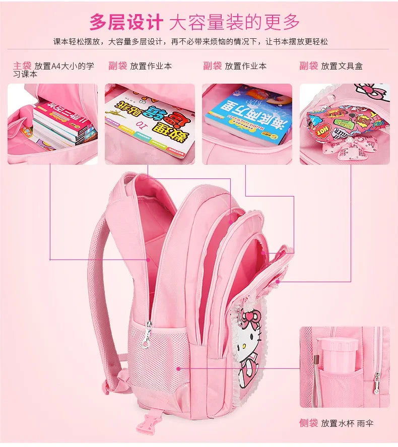 Hello Kitty girls' school bag | Waterproof |Burden Reduction |