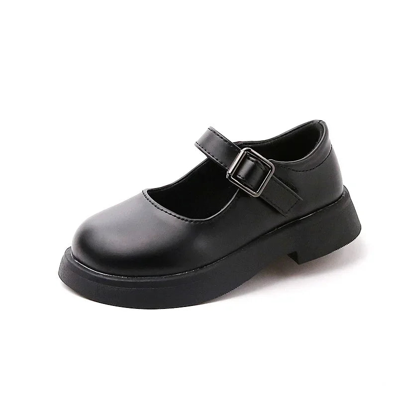 Girls Solid Color Leather Shoes for Wedding Party Kids Black Causal School Shoes Children Dress Shoes Princess Lolita Mary Janes