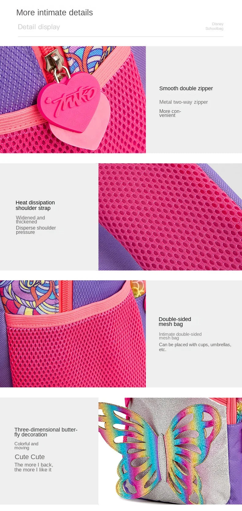 3D Rainbow Butterfly Children's Backpack For Girls - LittleCuckoo