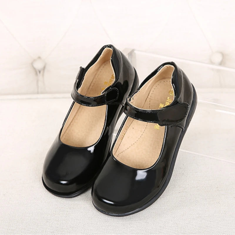 Children's Leather Shoes Spring - Summer | Versatile Black School Girl Shoes