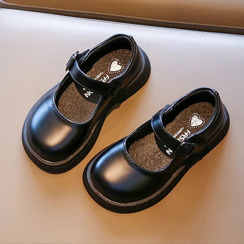 Girls Solid Color Leather Shoes for Wedding Party Kids Black Causal School Shoes Children Dress Shoes Princess Lolita Mary Janes