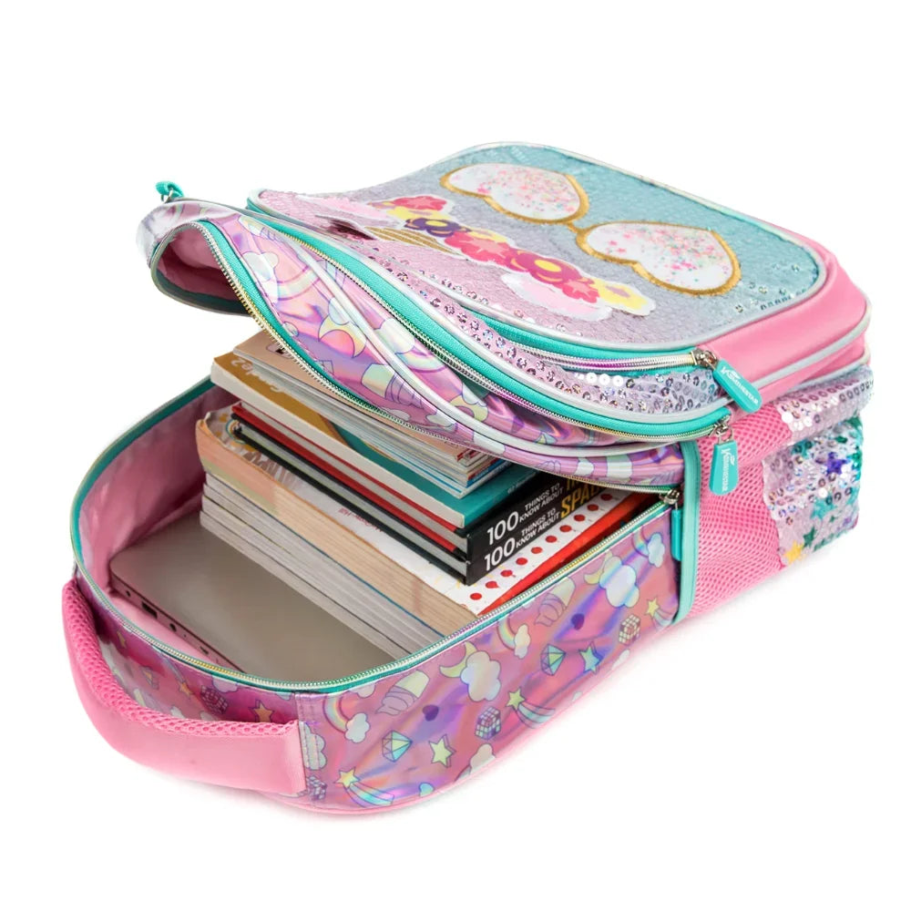 3 Piece Set School Bags for Girls | Unicorn Pink Sequins Waterproof  Kids Backpack - LittleCuckoo