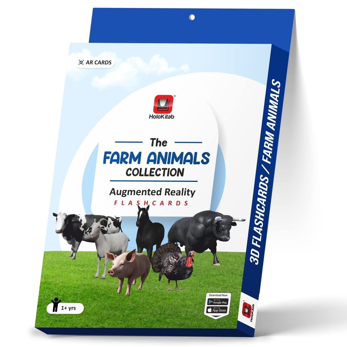 HoloKitab 3D Set of 17 FlashCards | Farm Animals | Early Learners | KinderGarten - LittleCuckoo