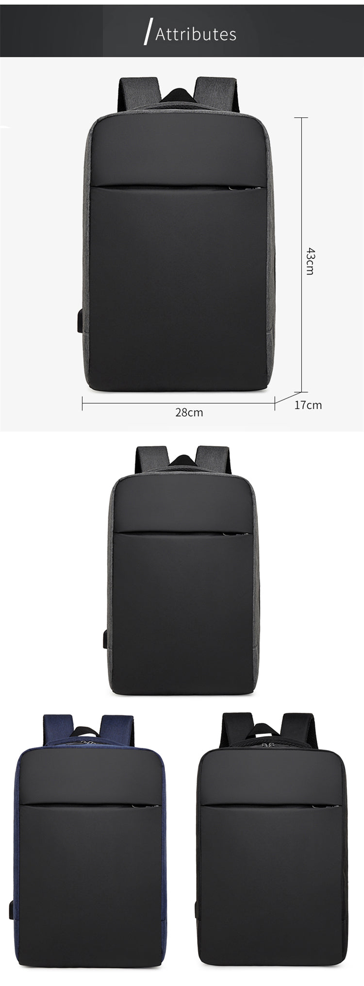 Minimalist Design Durable Laptop Backpack | Designer | USB Port - LittleCuckoo