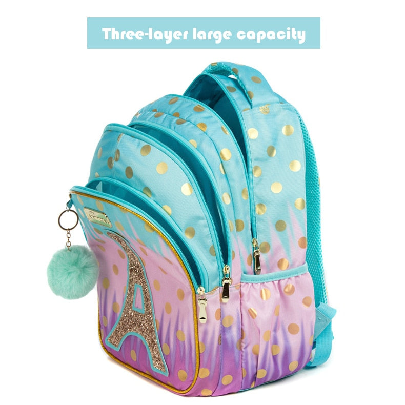 Elegant Backpacks for School Kids || Girls Sequin Tower School Bags || 3 - Pieces Set - LittleCuckoo