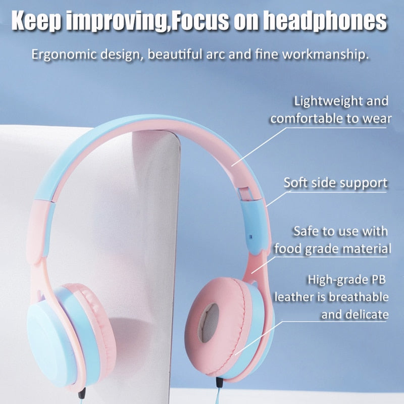 Foldable Wired Earphone for Children || 3.5mm Audio Stereo Jack || Headset with Mic - LittleCuckoo