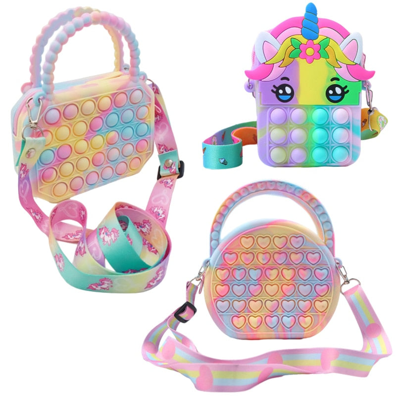 Push Bubble Fidget Bag || Crossbody Bag || Antistress Toys || Pouch for Kids - LittleCuckoo