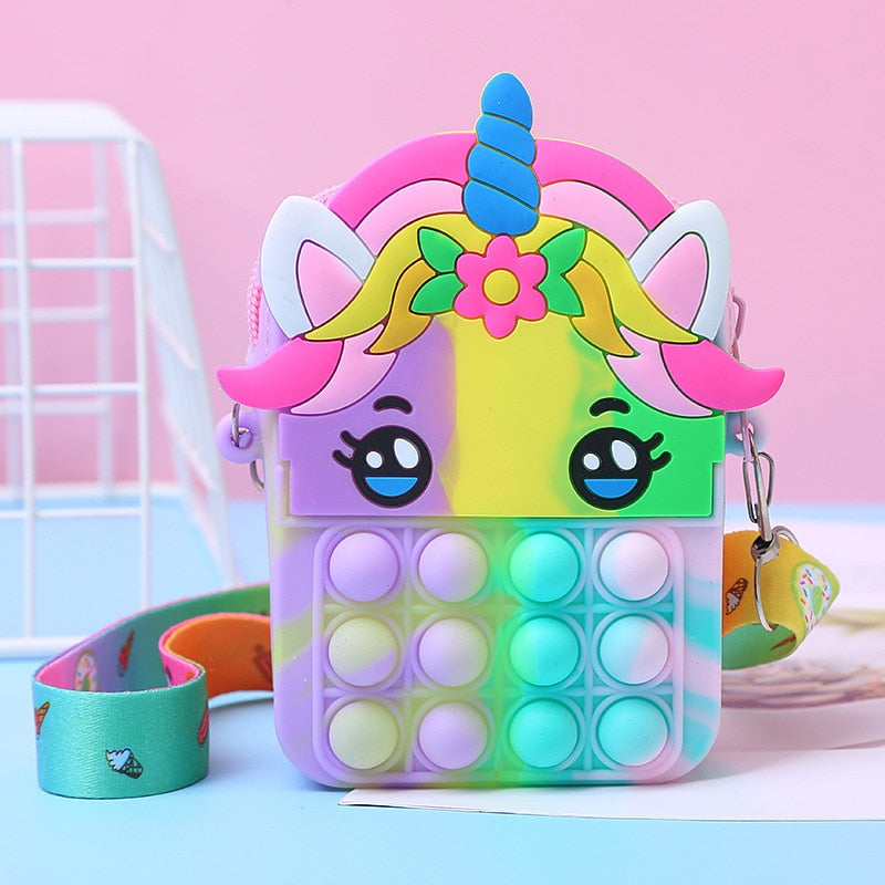Push Bubble Fidget Bag || Crossbody Bag || Antistress Toys || Pouch for Kids - LittleCuckoo