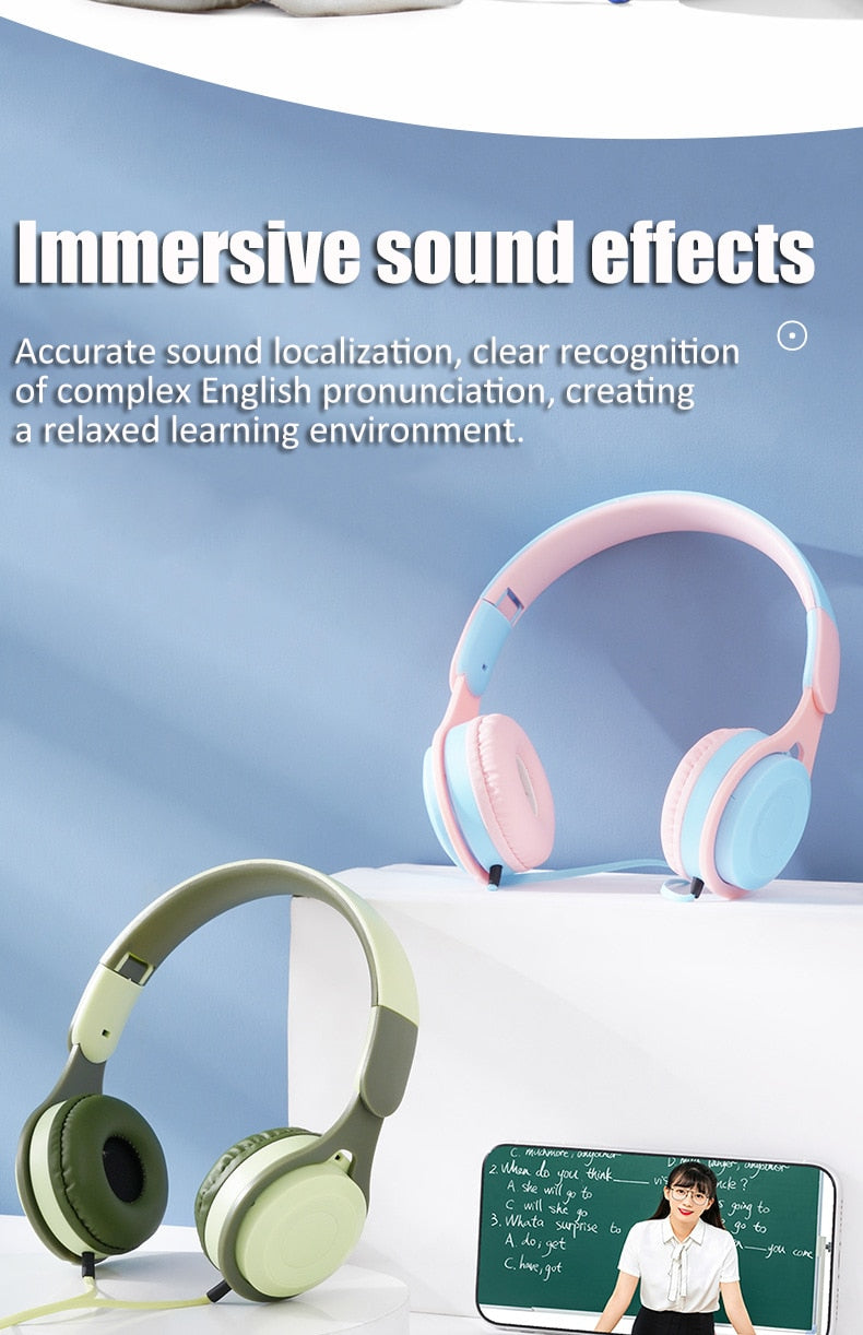 Foldable Wired Earphone for Children || 3.5mm Audio Stereo Jack || Headset with Mic - LittleCuckoo