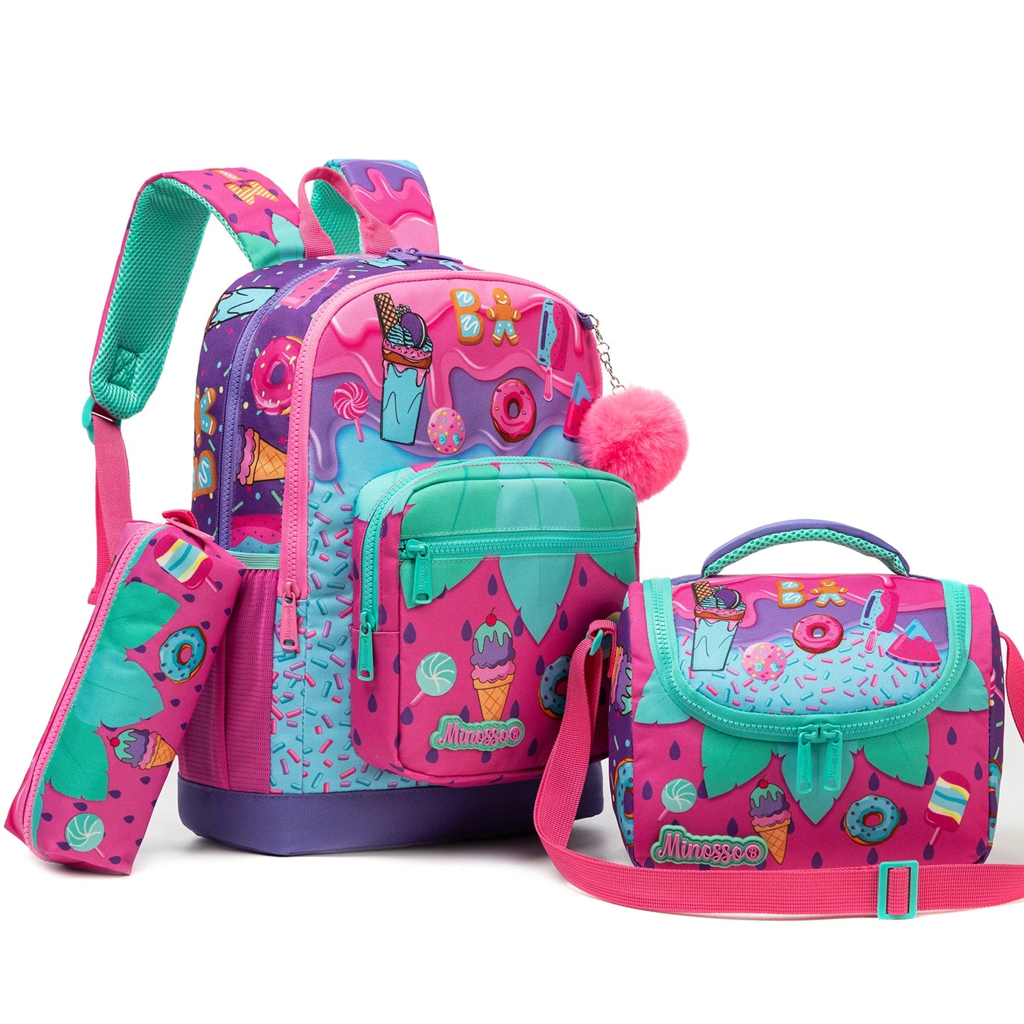 3-Piece School Backpack Set For Girls