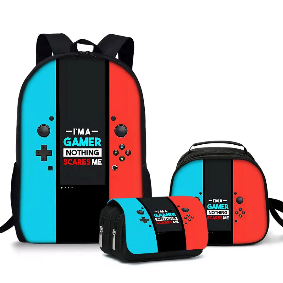 3-Piece Gaming Laptop Backpack Set For Boys
