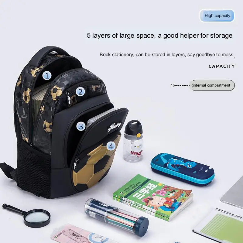 Football front backpack for School Boys | Great Design | Firm Posture - LittleCuckoo