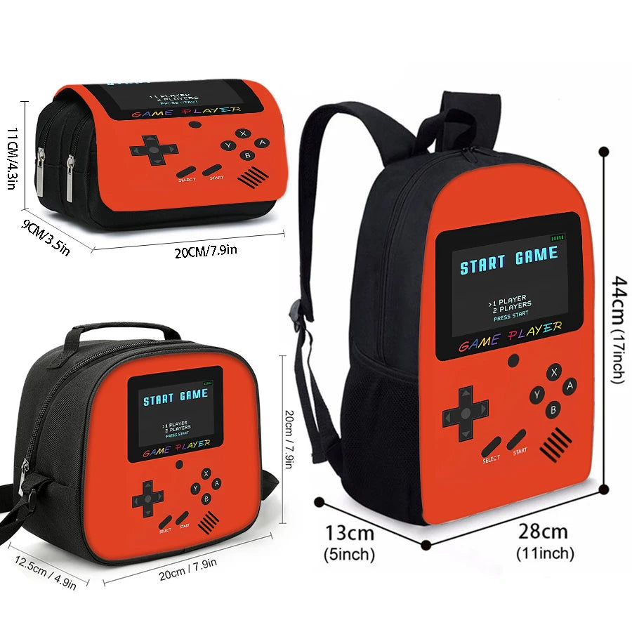 3-Piece Gaming Laptop Backpack Set For Boys