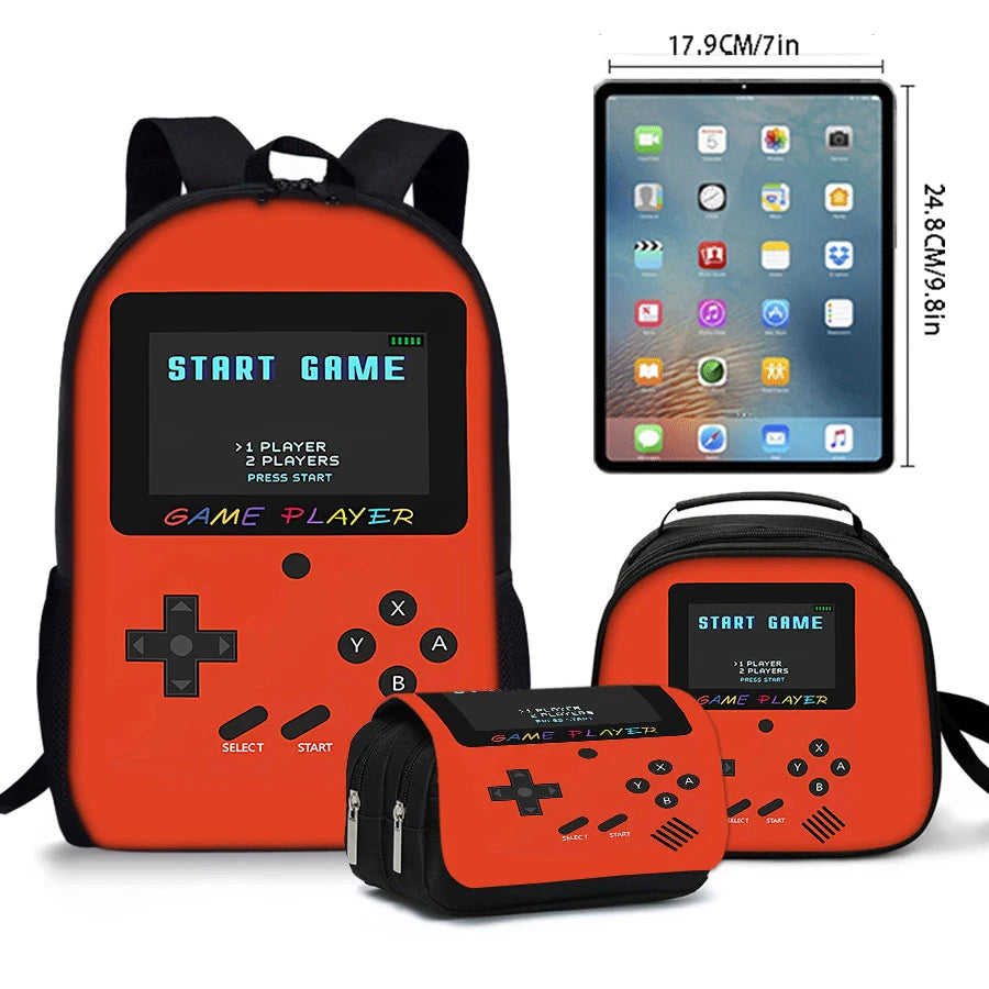 3-Piece Gaming Laptop Backpack Set For Boys
