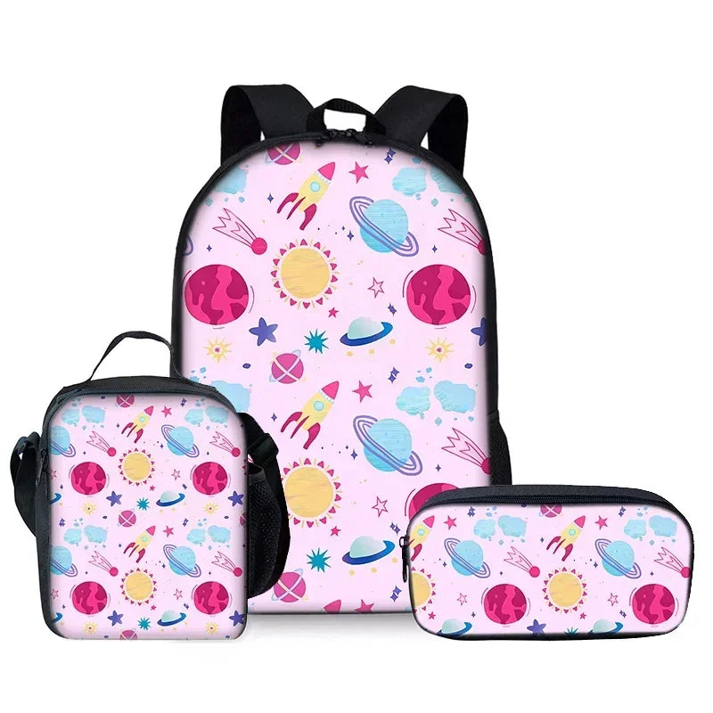 3-Piece Space Planet Backpack Set