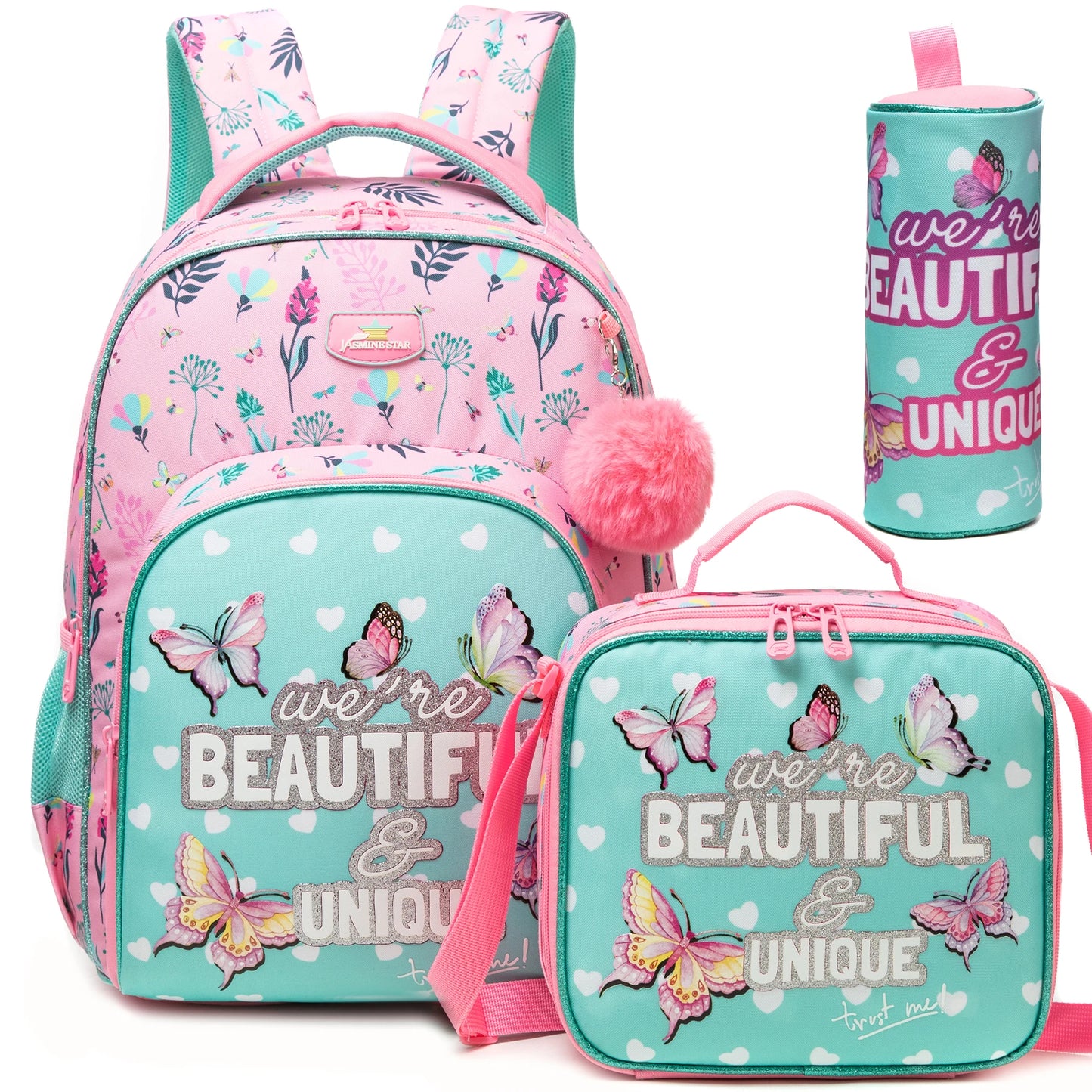 Flower Girls School Backpack Set