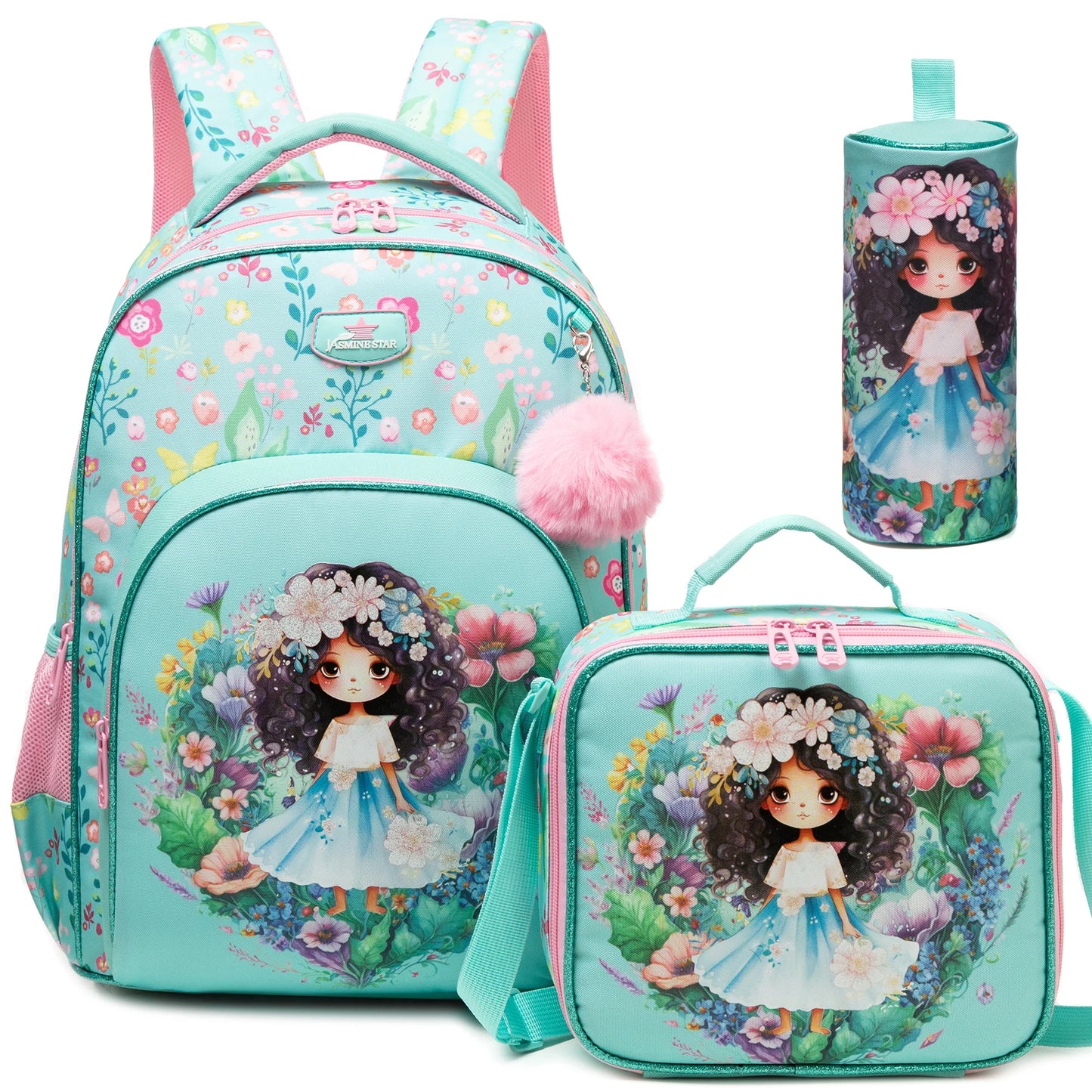 Flower Girls School Backpack Set