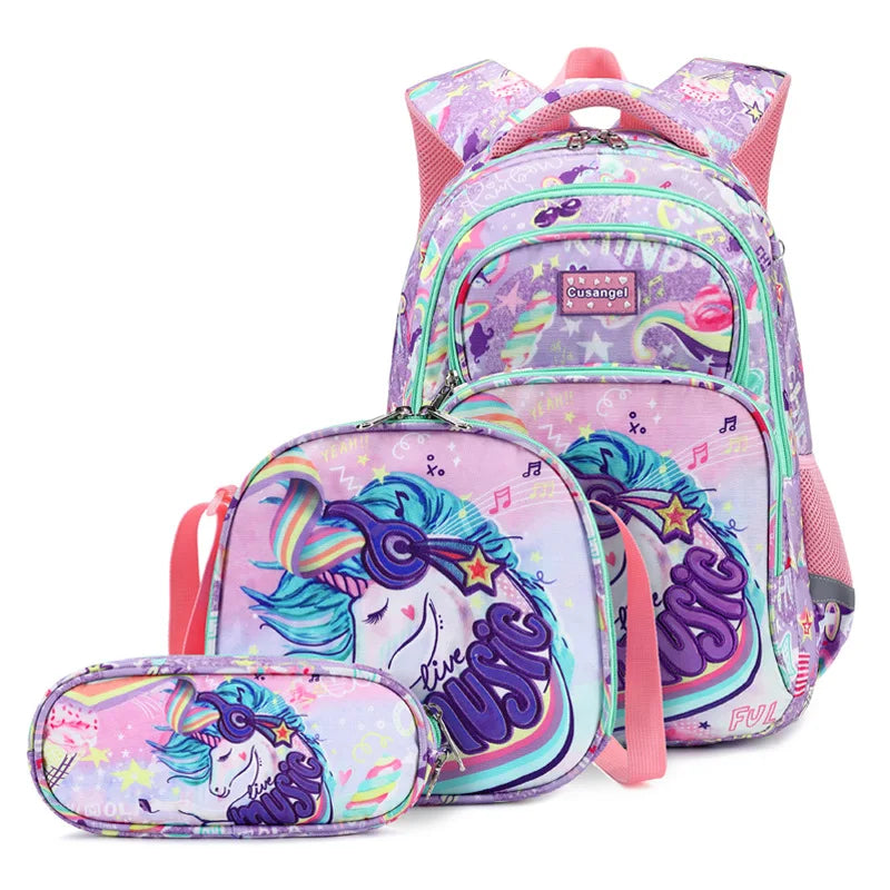 3-Piece Unicorn School Backpack Set