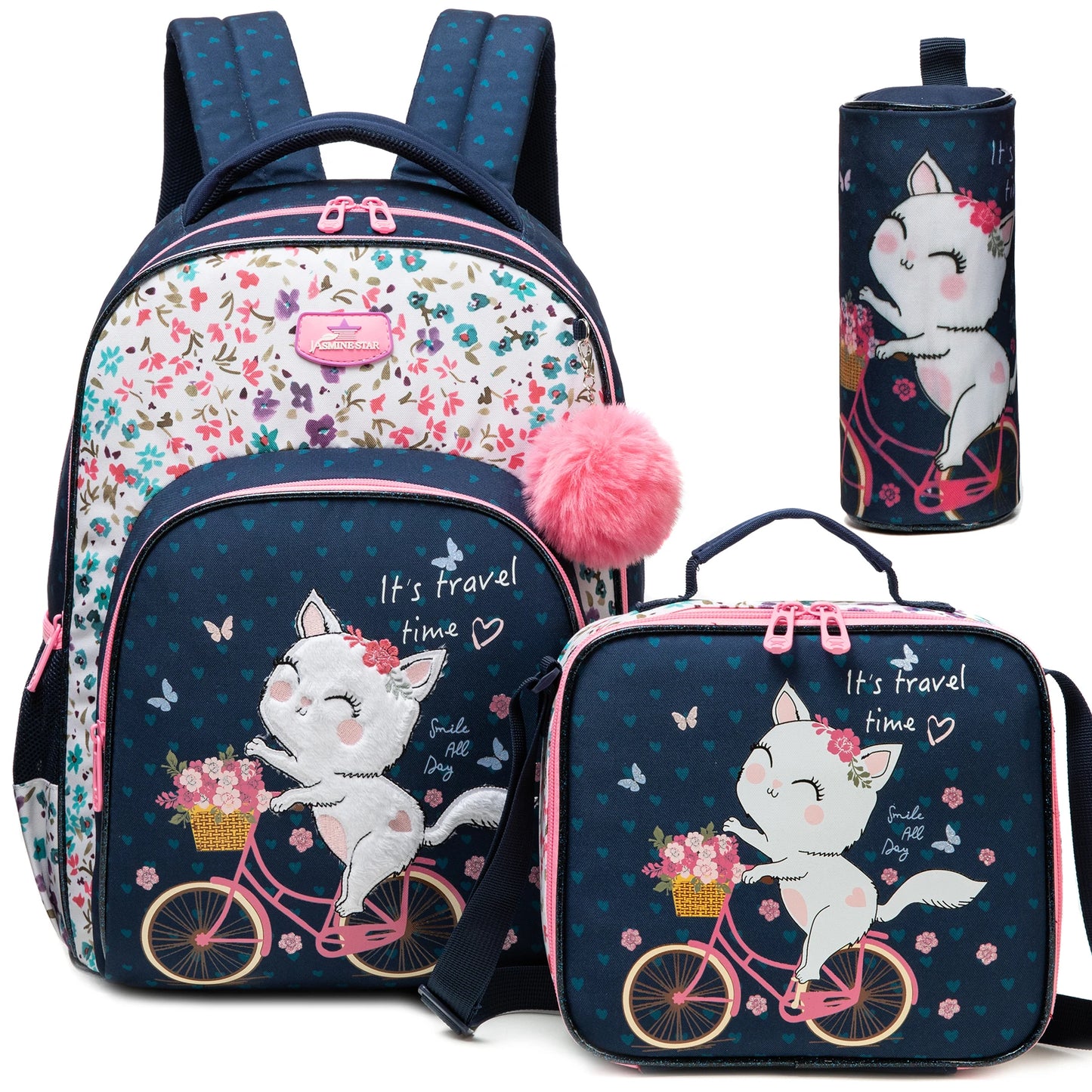 Flower Girls School Backpack Set