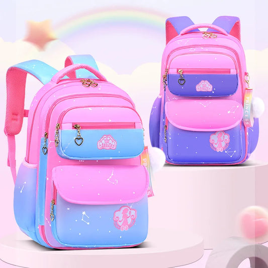 Large Capacity Side-Open Backpack For  Girls | Lightweight Cartoon School Bags | - LittleCuckoo