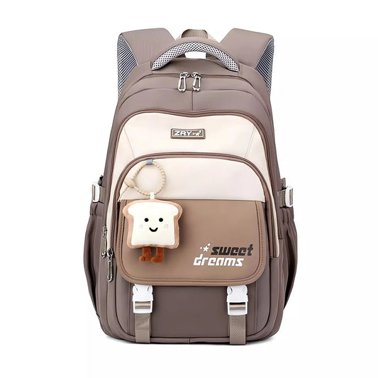 Large Capacity Girls School Backpack with Charm
