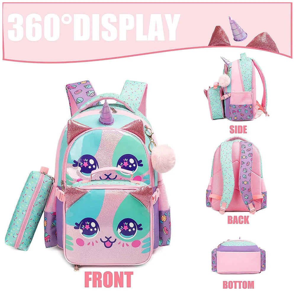 Elegant Unicorn BackPack Set for Year 2024 Kids . Be New , Carry The New Style - LittleCuckoo