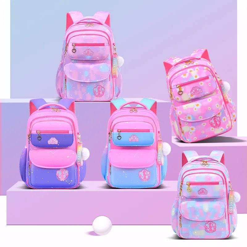 Large Capacity Side-Open Backpack For  Girls | Lightweight Cartoon School Bags | - LittleCuckoo