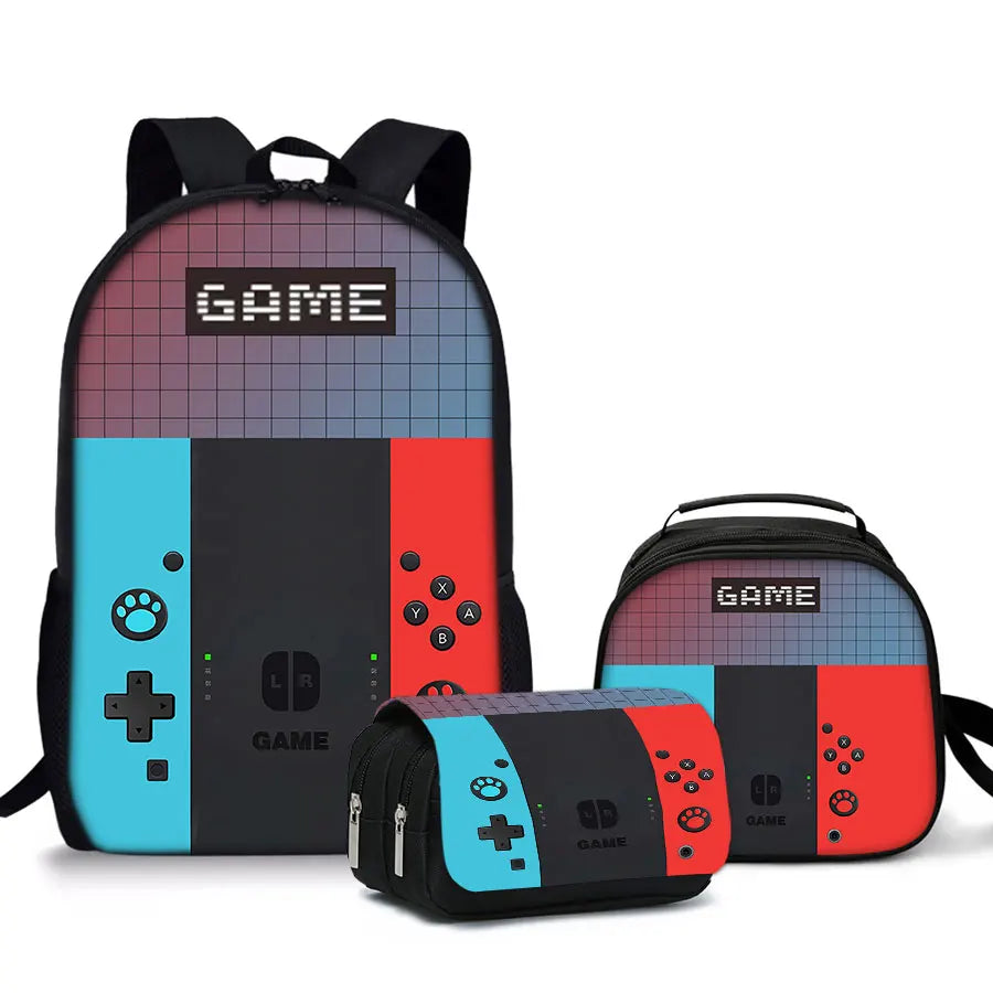3-Piece Gaming Laptop Backpack Set For Boys