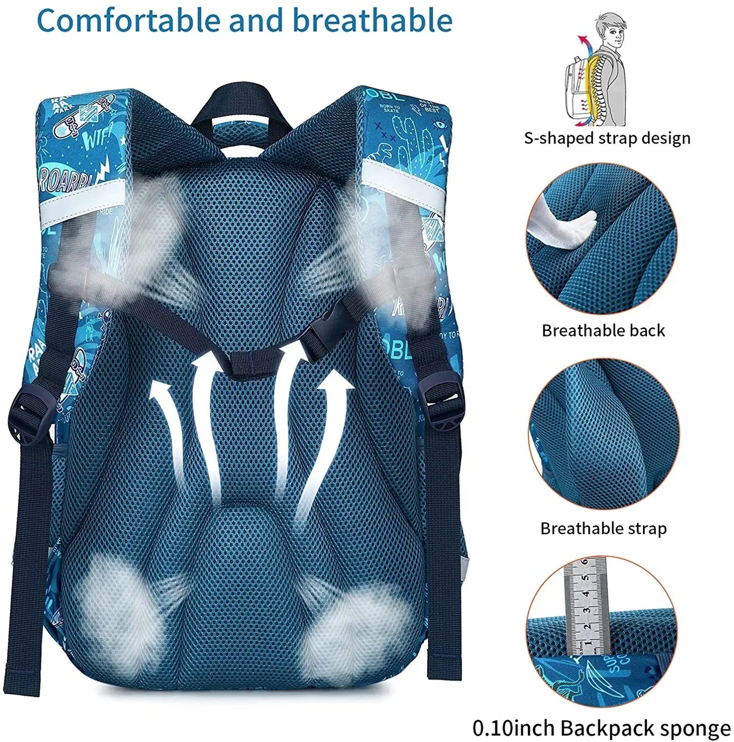 3-Piece Unicorn School Backpack Set