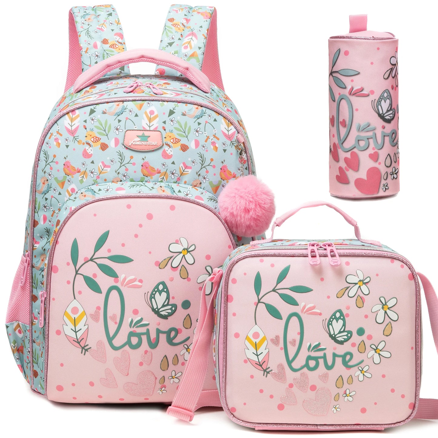 Flower Girls School Backpack Set