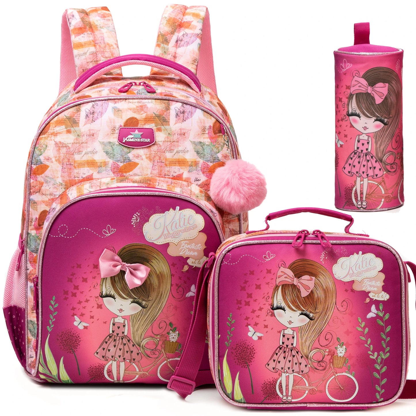 Flower Girls School Backpack Set