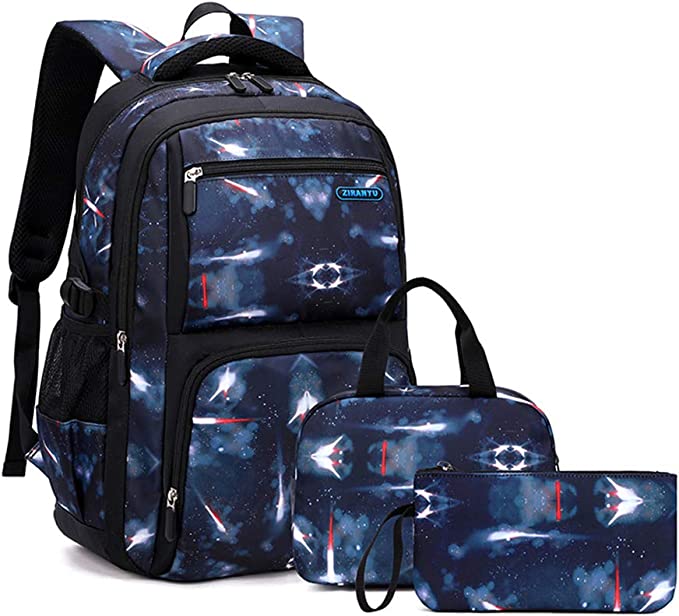 Boys BackPack for Year-5+ || Primary - High School || 3-Pieces Stylish Starry Night Bag - LittleCuckoo