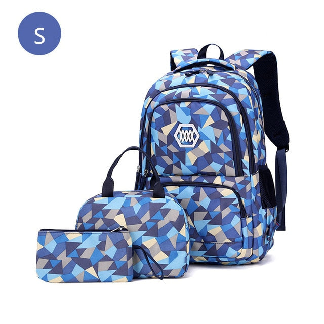 3-Piece Unisex Primary School Bag BackPack | Lunch Case | Pencil Case Set - LittleCuckoo