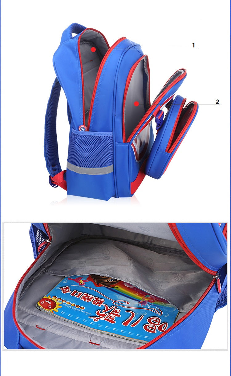 Captain America School Bag among the Cuckoos | Blue - LittleCuckoo