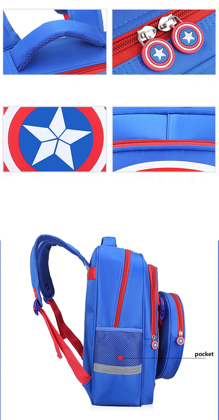 Captain America School Bag among the Cuckoos | Blue - LittleCuckoo