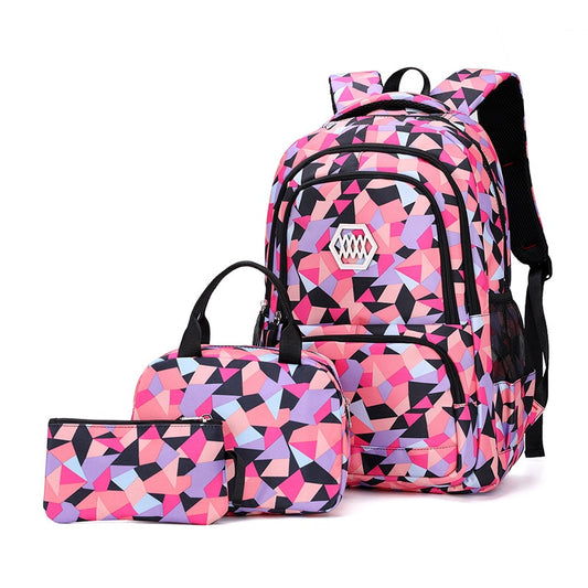 3-Piece Unisex Primary School Bag BackPack | Lunch Case | Pencil Case Set - LittleCuckoo