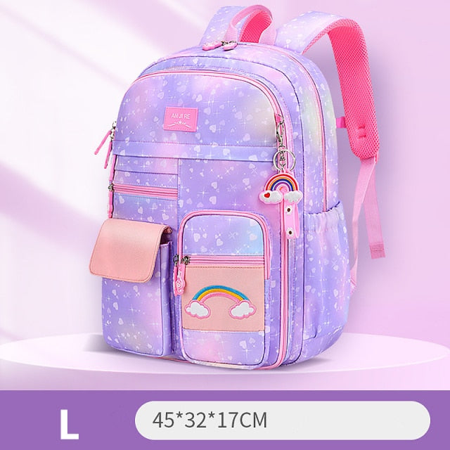 2023 Backpack Colorful Bags for Girls | Princess School Bags Waterproof Children Rainbow Series Schoolbags - LittleCuckoo