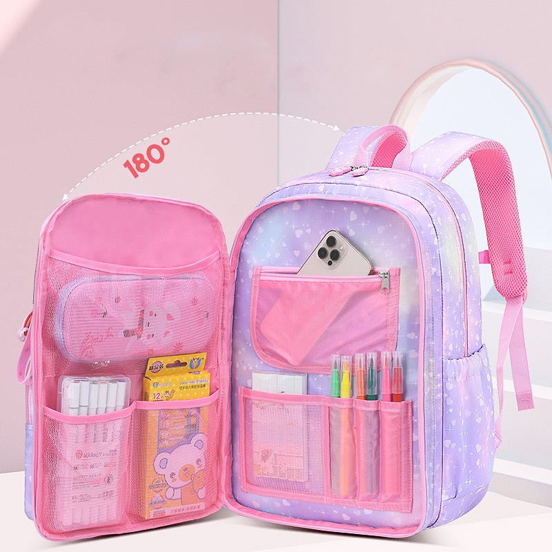 2023 Backpack Colorful Bags for Girls | Princess School Bags Waterproof Children Rainbow Series Schoolbags - LittleCuckoo