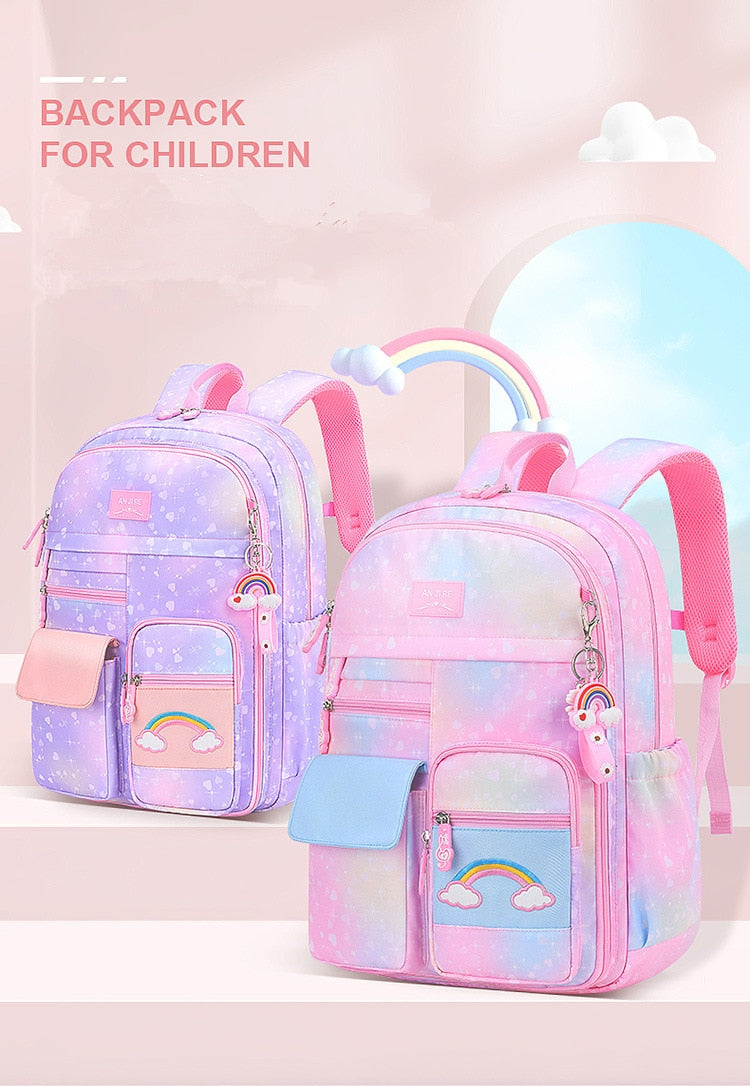 2023 Backpack Colorful Bags for Girls | Princess School Bags Waterproof Children Rainbow Series Schoolbags - LittleCuckoo