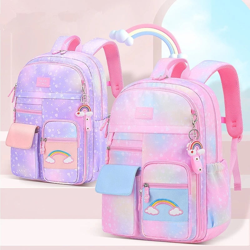 2023 Backpack Colorful Bags for Girls | Princess School Bags Waterproof Children Rainbow Series Schoolbags - LittleCuckoo