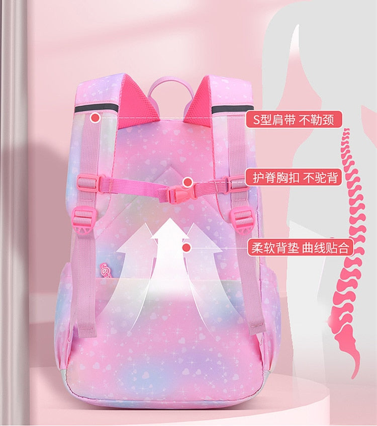 2023 Backpack Colorful Bags for Girls | Princess School Bags Waterproof Children Rainbow Series Schoolbags - LittleCuckoo