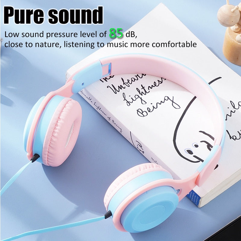 Foldable Wired Earphone for Children || 3.5mm Audio Stereo Jack || Headset with Mic - LittleCuckoo