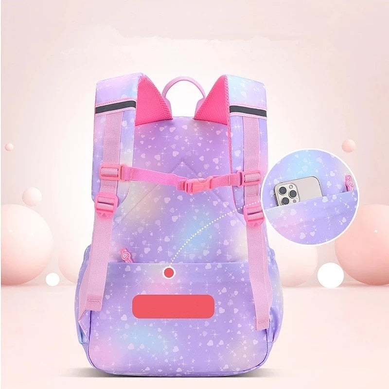 2023 Backpack Colorful Bags for Girls | Princess School Bags Waterproof Children Rainbow Series Schoolbags - LittleCuckoo