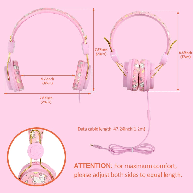 Chirpy Unicorn & Dinosaur Patterned Wired Headphones for School Kids | Trendy Designs - LittleCuckoo