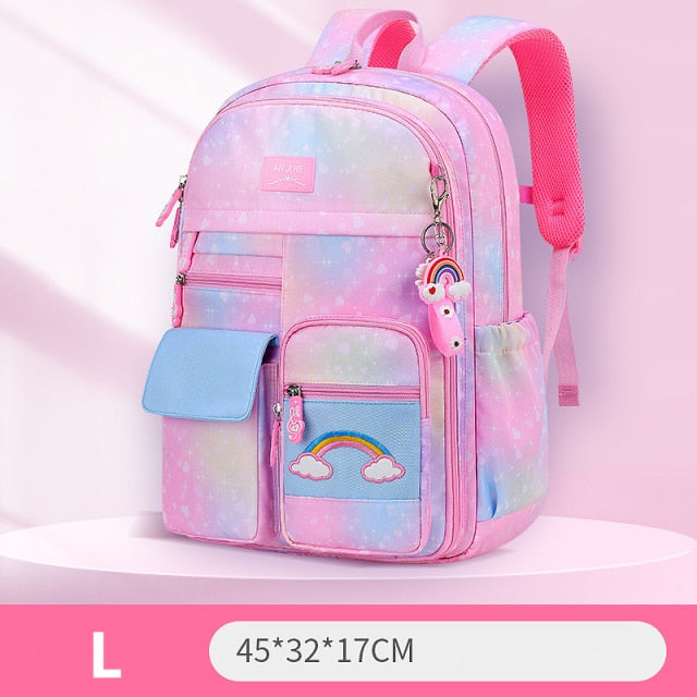 2023 Backpack Colorful Bags for Girls | Princess School Bags Waterproof Children Rainbow Series Schoolbags - LittleCuckoo