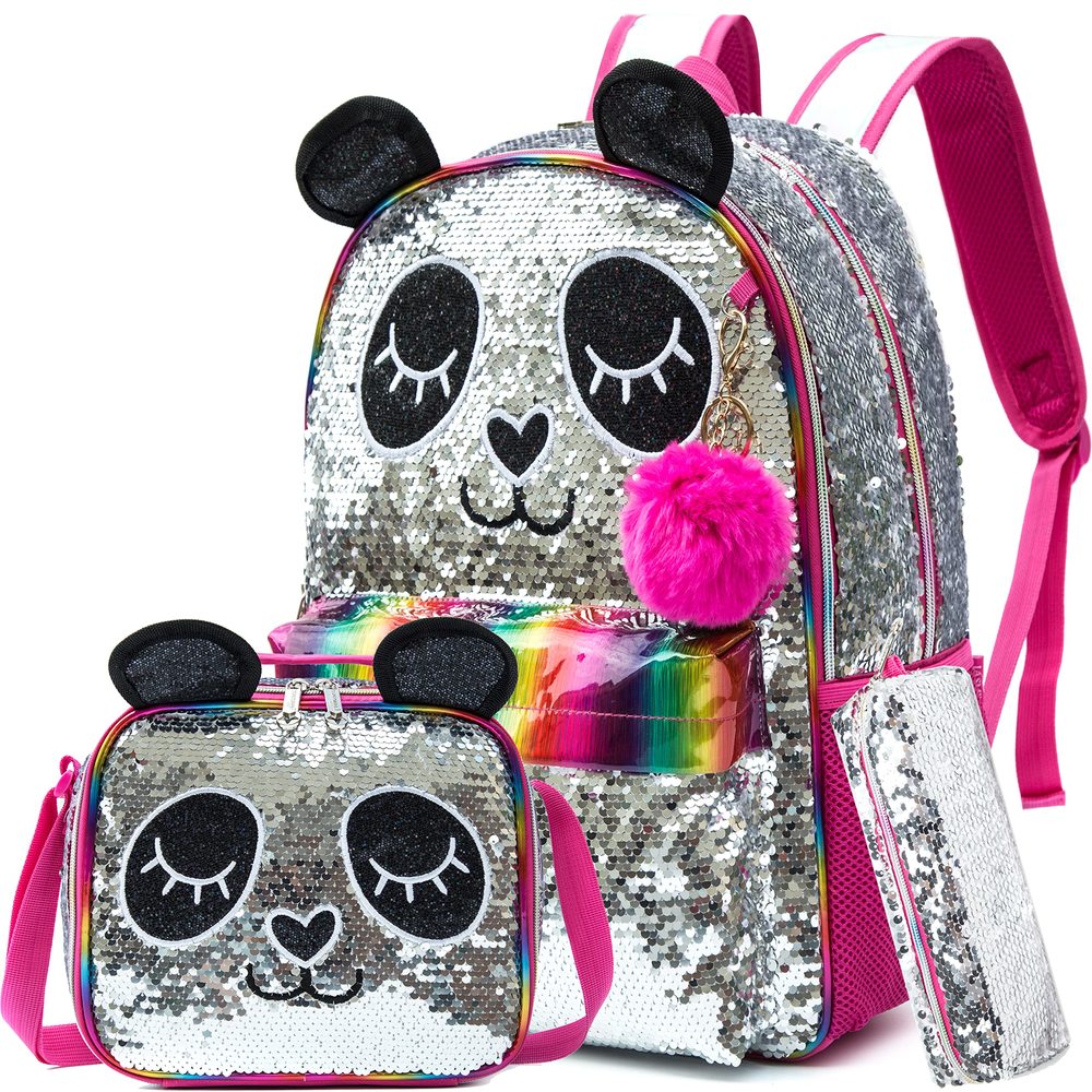 Glittery Panda Pink BackPack for Girls | Kids BackPack for School - LittleCuckoo