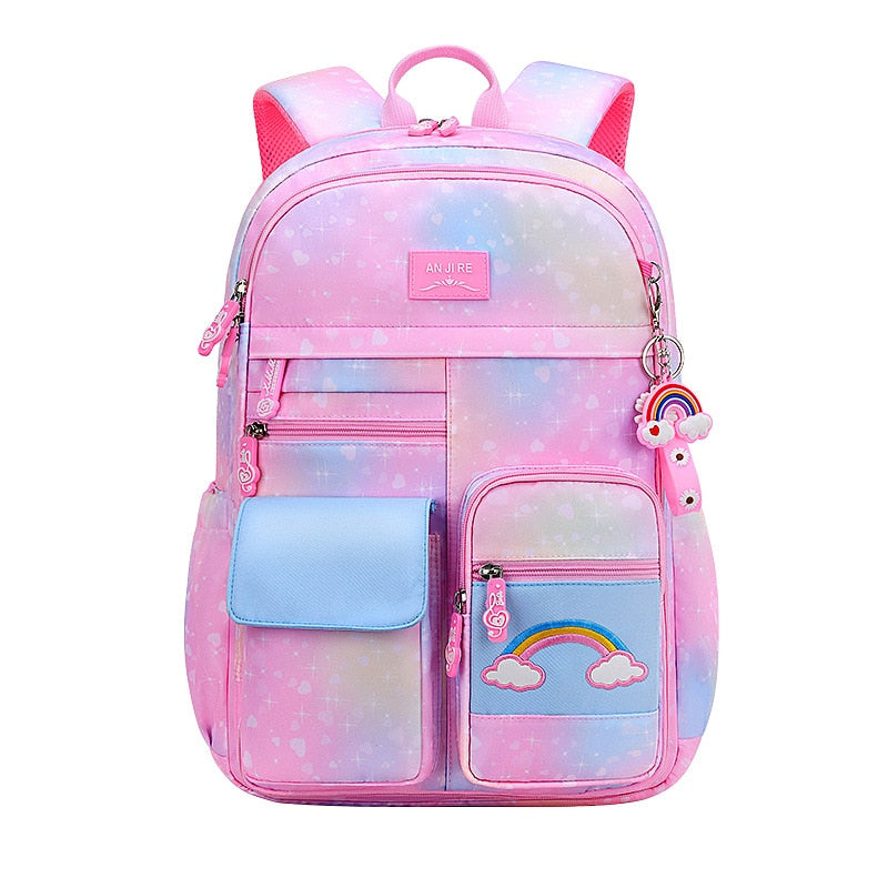 2023 Backpack Colorful Bags for Girls | Princess School Bags Waterproof Children Rainbow Series Schoolbags - LittleCuckoo