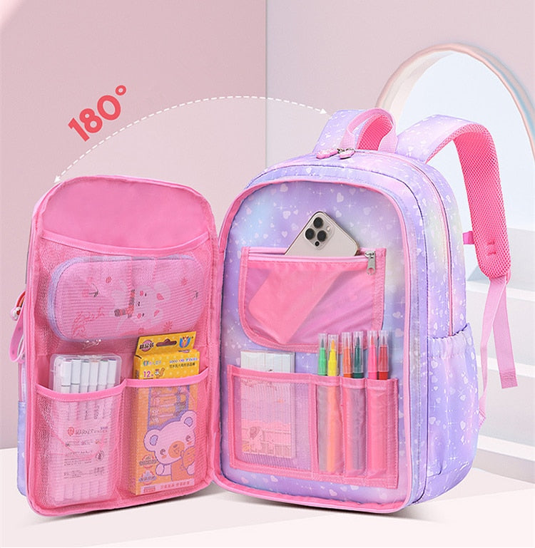 2023 Backpack Colorful Bags for Girls | Princess School Bags Waterproof Children Rainbow Series Schoolbags - LittleCuckoo